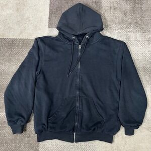 Refrigiwear Mens L Black Full Zip Hooded Jacket Thermal Lined Workwear